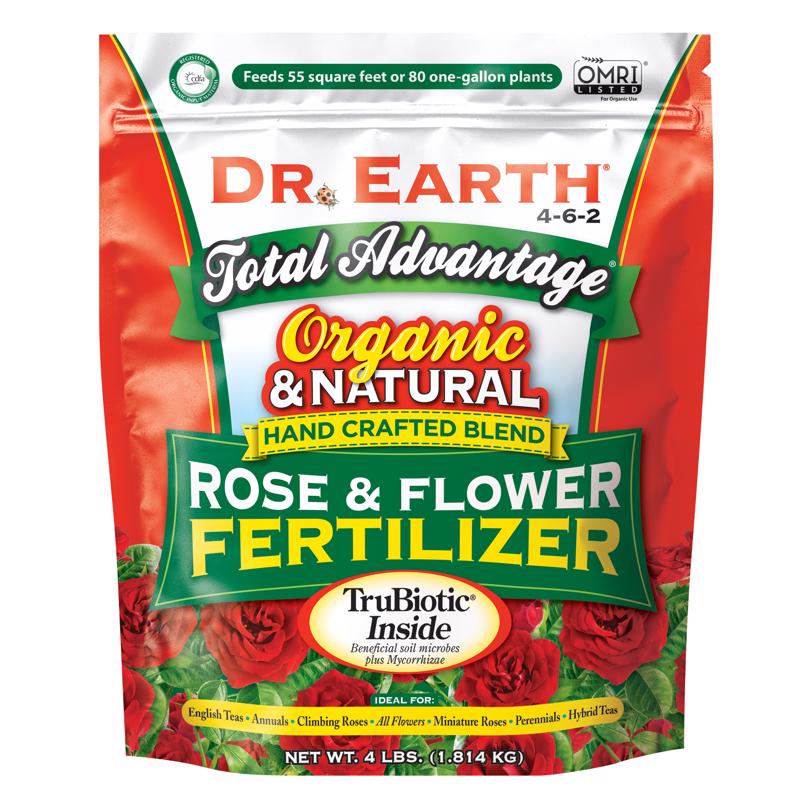 dr earth indoor plant food Dr Earth 702P Total Advantage Organic Rose & Flower Fertilizer 4-6-2 4lb
