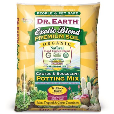 organic cactus potting soil Dr. Earth 810 Exotic Blend Succulent & Cactus Potting Mix, 8 qt