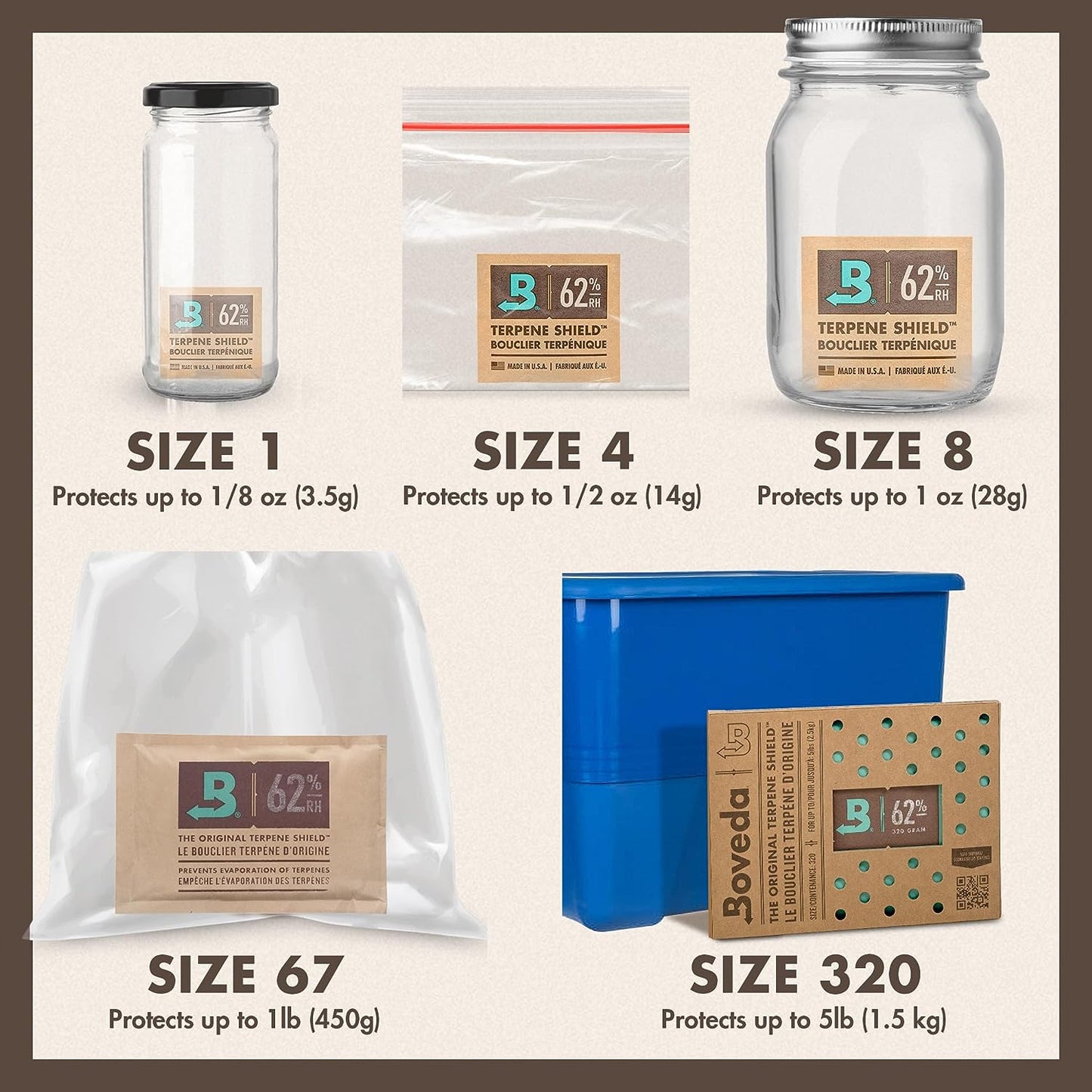 Boveda® 62% 2-way Humidity Control Pack 67g Individual