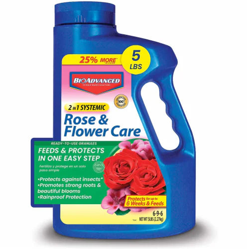 BioAdvanced 2-in-1 Rose and Flower Care Granules Flower Food, 5lb