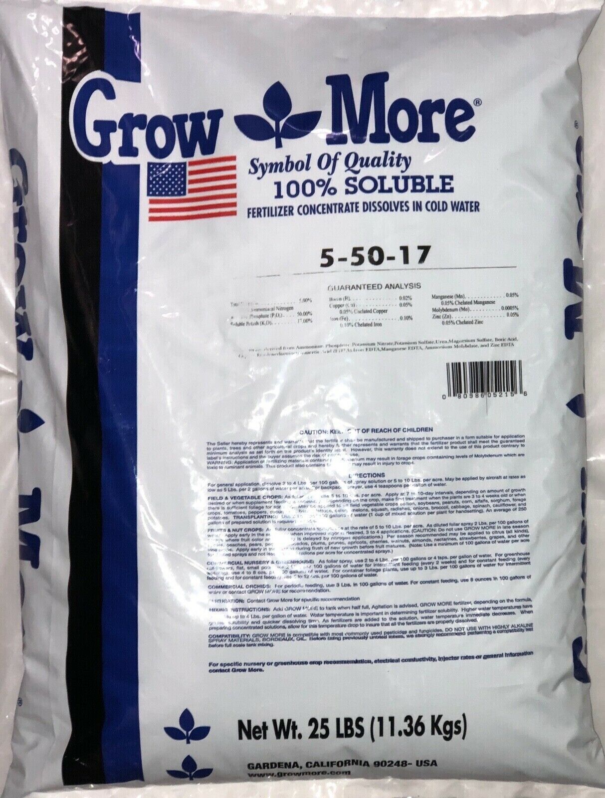 Grow More 5-50-17, 25lb