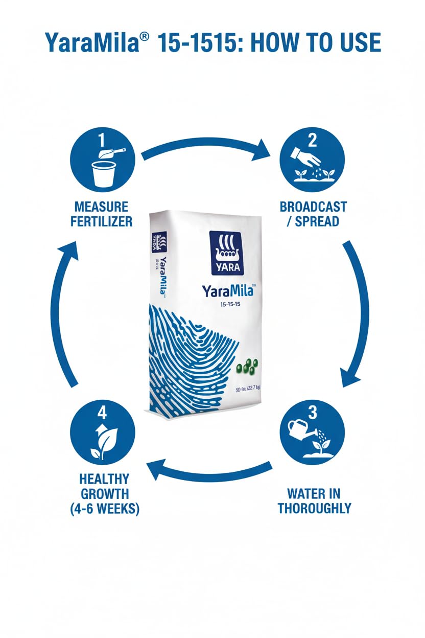 YaraMila Premium NPK Fertilizer 15-15-15, 50 lb Bag, Balanced Granular Plant Food for Fruits and Vegetables