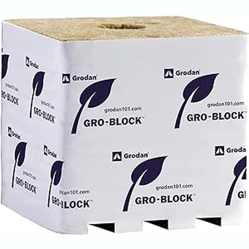 GRODAN Improved GRO-Blocks Hugo, 6" x 6" x 6" w/Holes, 64 Case