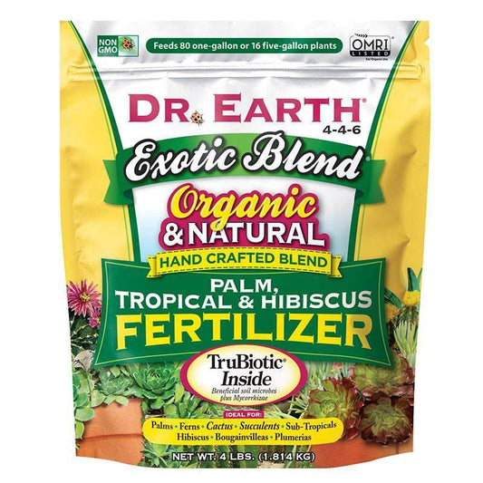 Dr. Earth Exotic Blend Palm, Tropical & Hibiscus Fertilizer 5-4-6 - 4lb - Poly Bag