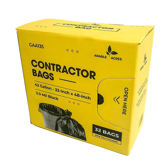 Contractor Bags- 42 Gallons - 33 Inches x 48 Inch/ 3.0 Mil Black (case of 32)
