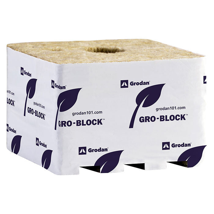 Grodan Improved Jumbo, 6 x 6 x 4, with hole, case of 64