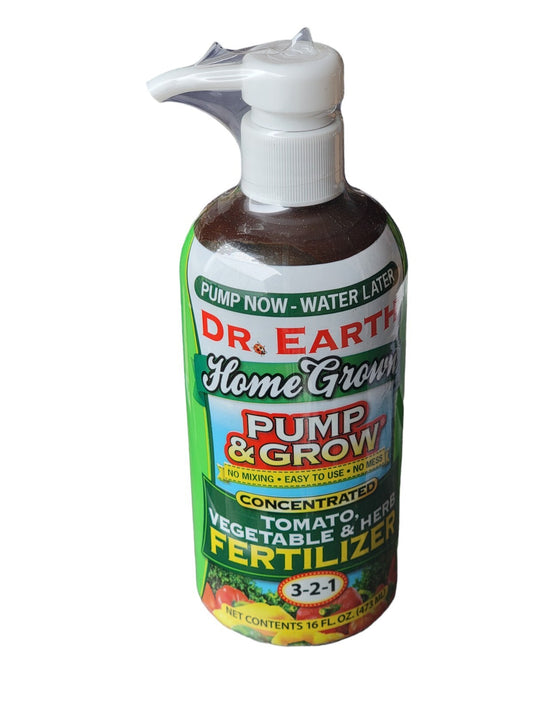 Dr. Earth Pump & Grow Tom Vegetable Herb Fertilizer 3-2-2 16oz