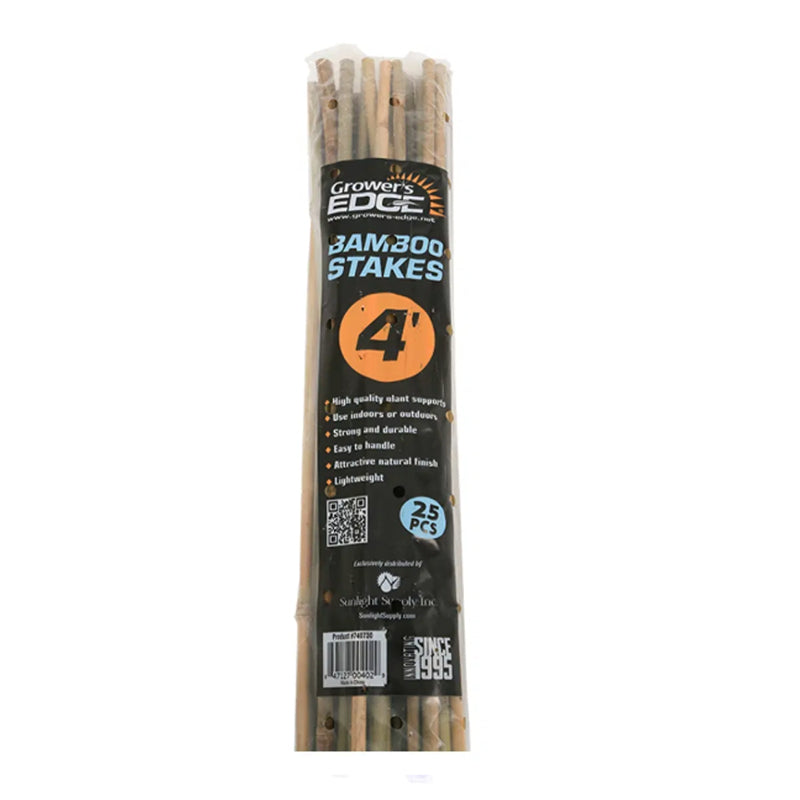 Grower's Edge® Natural Bamboo Stakes, 4ft, 25 Pack