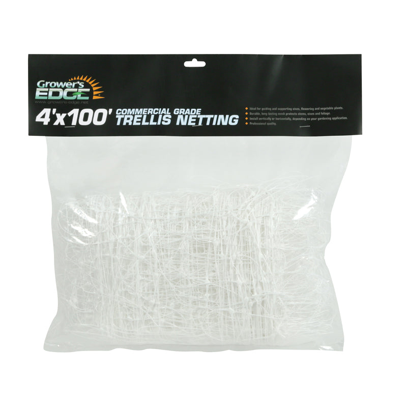 Growers Edge® Commercial Grade Trellis Netting, 4ft X 100ft (Plastic)