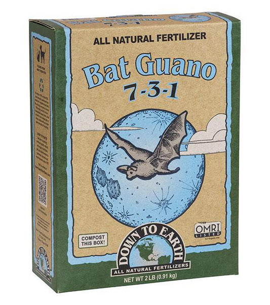 Down To Earth Bat Guano Natural Fertilizer 7-3-1, 2lb
