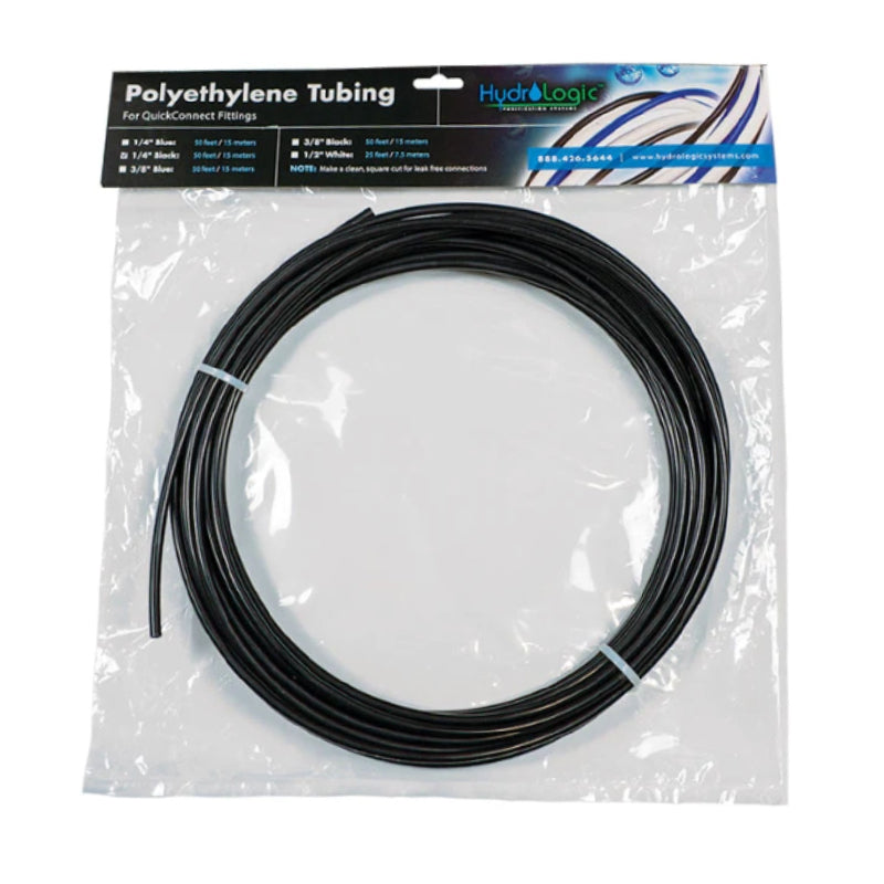 Hydro-Logic® Poly Tubing, Black, 1/4in, 50ft Roll